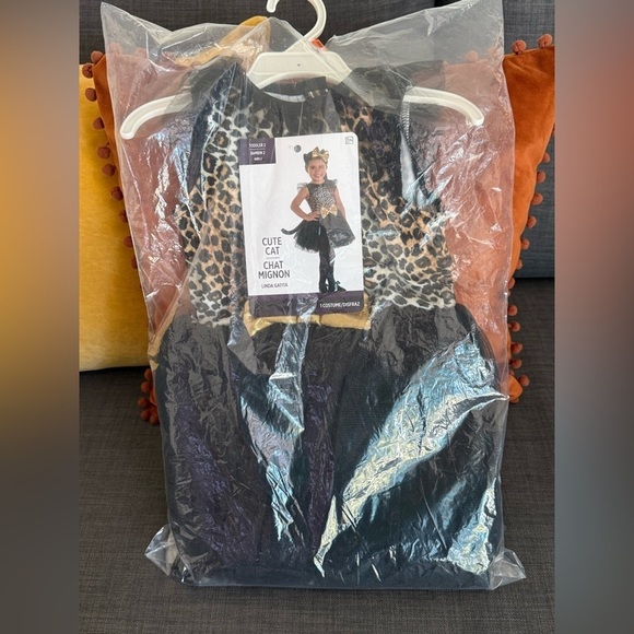 Halloween Costumes Other - NWT Cute cat Halloween costume leopard dress tutu skirt bottom, bow & tail 2 T